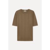 Mudo Erkek Kahverengi Jakarlı Oversize Bisiklet Yaka T-Shirt