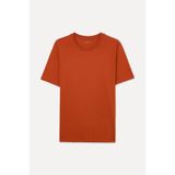 Mudo Erkek Kiremit Rengi Pamuklu Bisiklet Yaka T-Shirt
