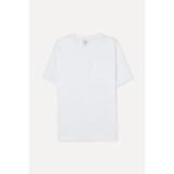 Mudo Erkek Kırık Beyaz Loose Fit Bisiklet Yaka T-Shirt