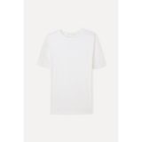 Mudo Erkek Kırık Beyaz Modal Karışımlı Comfort Fit Bisiklet Yaka T-Shirt