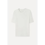 Mudo Erkek Kırık Beyaz Modal Karışımlı Oversize Bisiklet Yaka T-Shirt