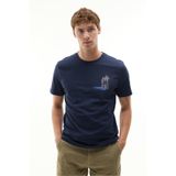 Mudo Erkek Lacivert Baskılı Bisiklet Yaka T-Shirt