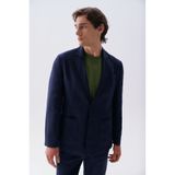 Mudo Erkek Lacivert Keten Blazer Ceket