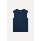 Mudo Erkek Lacivert Modal Karışımlı Bisiklet Yaka Kolsuz T-Shirt