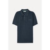 Mudo Erkek Lacivert Nakışlı Polo Yaka T-Shirt - XL