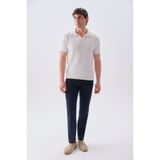 Mudo Erkek Lacivert Straight Fit Tekstürlü Pantolon