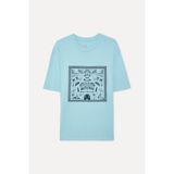 Mudo Erkek Mavi Baskılı Comfort Fit Bisiklet Yaka T-Shirt - Açık Mavi