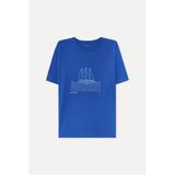 Mudo Erkek Mavi Baskılı Comfort Fit Bisiklet Yaka T-Shirt - Saks