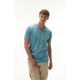 Mudo Erkek Mavi Henley Yaka Kısa Kollu T-Shirt