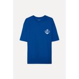 Mudo Erkek Mavi Nakışlı Bisiklet Yaka T-Shirt