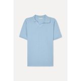 Mudo Erkek Mavi Polo Yaka Dokulu T-Shirt