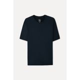Mudo Erkek Siyah Modal Karışımlı Loose Fit Bisiklet Yaka T-Shirt