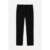 Mudo Erkek Siyah Straight Fit Keten Pantolon