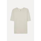 Mudo Erkek Taş Rengi Modal Karışımlı Oversize Bisiklet Yaka T-Shirt
