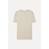 Mudo Erkek Taş Rengi Nakışlı Bisiklet Yaka T-Shirt