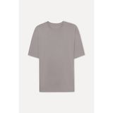 Mudo Erkek Vizon Rengi Modal Karışımlı Oversize Bisiklet Yaka T-Shirt