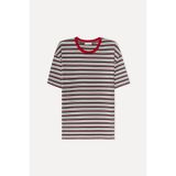 Mudo Erkek Yeşil Çizgili Oversize Bisiklet Yaka T-Shirt