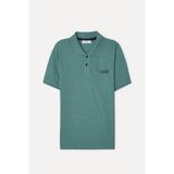 Mudo Erkek Yeşil Nakışlı Polo Yaka T-Shirt - XL