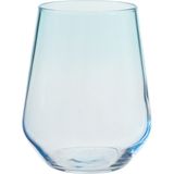 Mudo Home CAPRI BARDAK 425 ML Cam Kulpsuz Su Bardağı Mavi Renkli Özel Tasarım - RENKSİZ