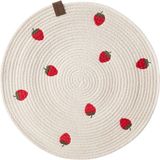 Mudo Home FRUITY GARDEN YUVARLAK AMERİKAN SERVİSİ 35 CM ÇİLEK - 35 x 35 cm - Çok Renkli