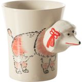 Mudo Home Seramik DOG MUG 270 ML Desensiz Kulplu Fincan Şık Sunum İçin Özel Tasarım - Beyaz