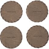 Mudo Home Vıntage Yuvarlak Bardak Altlığı 10 cm 4'lü Koyu Ka - RENKSİZ