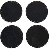 Mudo Home Vıntage Yuvarlak Bardak Altlığı 10 cm 4'lü Lacivert - RENKSİZ