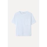 Mudo Kadın Beyaz Cep Detaylı Oversize Bisiklet Yaka T-Shirt