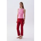 Mudo Kadın Bordo Cropped Flare Fit Pantolon