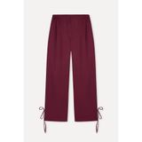Mudo Kadın Bordo Paça Detaylı Loose Fit Pantolon