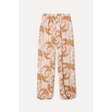 Mudo Kadın Ekru Desenli Relax Fit Pantolon