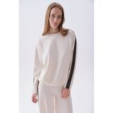 Mudo Kadın Ekru Modal Karışımlı Bisiklet Yaka Sweatshirt
