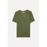 Mudo Kadın Haki V Yaka Modal T-Shirt