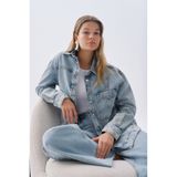 Mudo Kadın İndigo Cepli Oversize Jean Ceket