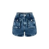 Mudo Kadın İndigo Relax Fit Mini Jean Şort