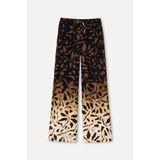 Mudo Kadın Kahverengi Desenli Wide Leg Pantolon
