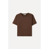 Mudo Kadın Kahverengi Loose Fit Bisiklet Yaka T-Shirt