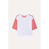Mudo Kadın Kırık Beyaz Çizgili Bisiklet Yaka T-Shirt