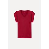 Mudo Kadın Kırık Beyaz Modal Karışımlı V Yaka T-Shirt