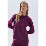 Mudo Kadın Kırmızı Modal Karışımlı Bisiklet Yaka Sweatshirt