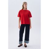Mudo Kadın Koyu İndigo Paça Detaylı Straight Fit Jean Pantolon