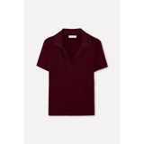 Mudo Kadın Mürdüm Polo Yaka T-Shirt