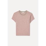 Mudo Kadın Pembe Çizgili Fitted Bisiklet Yaka T-Shirt