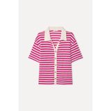 Mudo Kadın Pembe Çizgili Loose Fit Kısa Kollu Gömlek