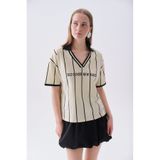 Mudo Kadın Sarı Baskılı Loose Fit Polo Yaka T-Shirt
