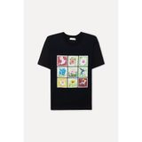 Mudo Kadın Siyah Baskılı Bisiklet Yaka T-Shirt