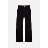 Mudo Kadın Siyah Cropped Flare Pantolon