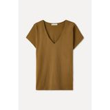 Mudo Kadın Taş Rengi Comfort Fit V Yaka T-Shirt
