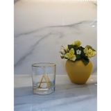 mudo Monogram Bardak-A - 300 ml - Şeffaf - Gold