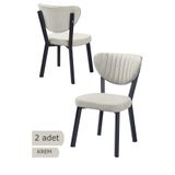 MUDOMAK Ebru , Balkon Sandalye, Cafe Sandalye, Bahçe Sandalye, Mutfak Sandalye - 2 Adet Sandalye - Krem